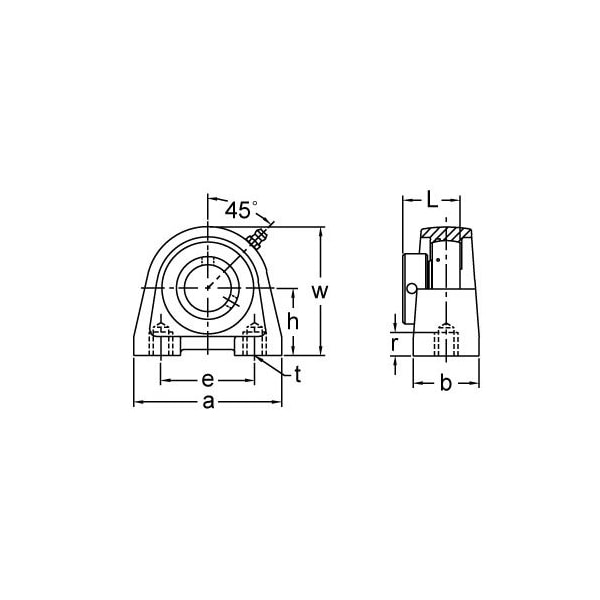 SINGLE ROW BALL BEARING - 15/16 IN. NARR ECCENTRIC COLLAR TAPPED BASE PILLOW BLOCK